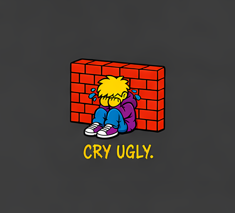 Cry Ugly. Oversized Faded Tee